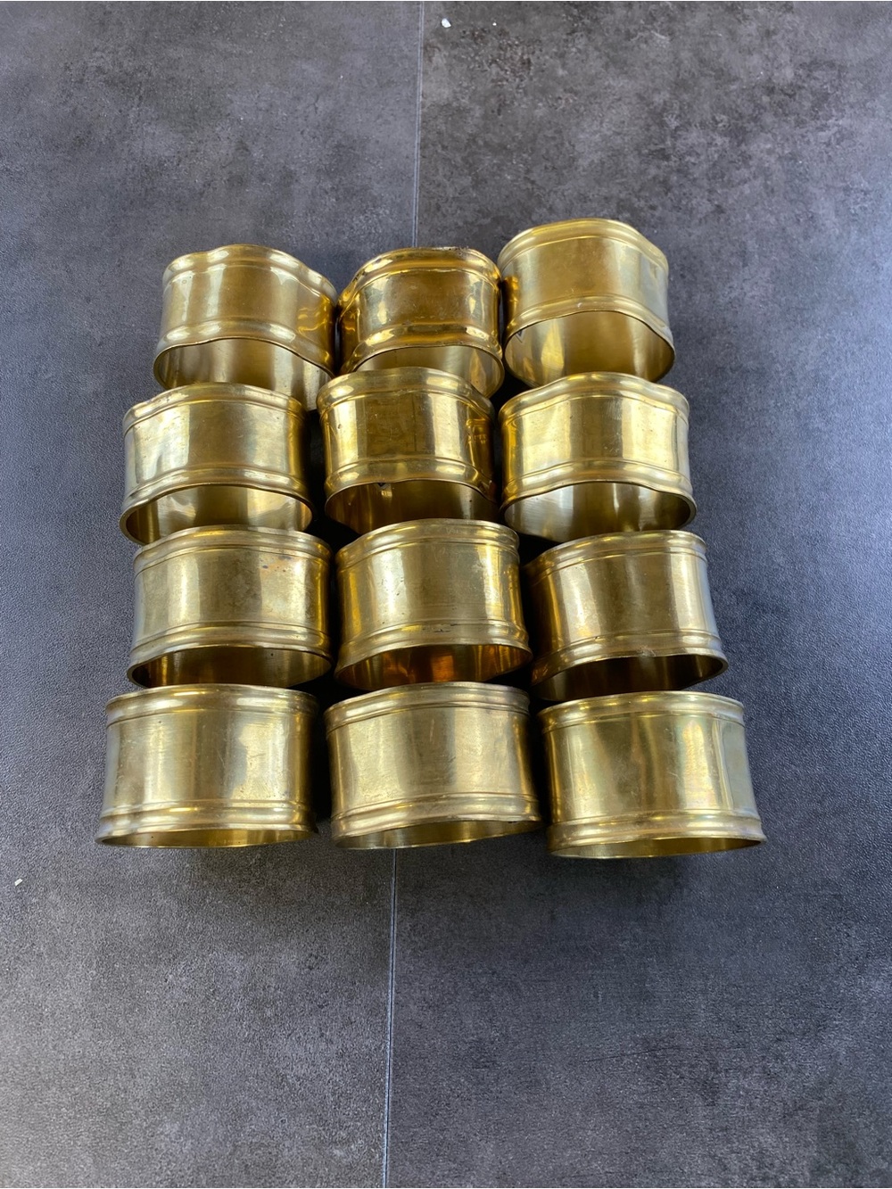 VTG‎ Set of 12 Brass Napkin Rings made in India